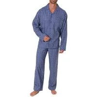 Trend by Normann Pyjama Herren Flanell Schlafanzug zum durchknöpfen - auch in Übergrößen