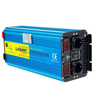 [EU Direct] Lvyuan 12V/24V 4000W Pure Sine Wave Power Inverter 8000W Peak DC to AC Converter 230V 50Hz/60Hz Dual AC Outl