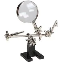 Beast Standlupe Löthilfe Dritte Hand mit 4-fach Lupe 62mm und Krokoklemmen