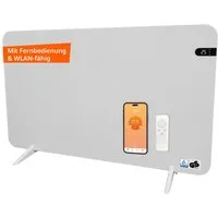 Könighaus Infrarotheizung Smart Dual-Infrarotheizung 450-800W als Standgerät und Wandmontage, Smart App fähig, inkl. Fernbedienung, WIFI und Handtuchhalter