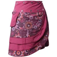 Vishes Wickelrock Rock zum Wickeln mit Druckknöpfen Mandala Blumen Cacheur, Elfen, Goa, Hippie Style