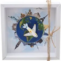 ZauberDeko Geschenkbox Geldgeschenk Reise Urlaub Weltreise Flugzeug Around The World