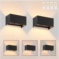 Nettlife LED Wandleuchte Schwarz Up und Down Außenlampe Garten Aussen Lampe, Aussen, LED wechselbar, Warmweiß, für Wohnzimmer Schlafzimmer Garten Terrasse Flur