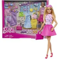 Barbie Anziehpuppe Großes Fashion Mode Spiel-Set Barbie Mattel Puppe und Kleidung