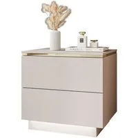 Lookway Nachttisch AURORA II KASCHMIR mit Beinen und LED-Beleuchtung (1x Nachttisch), Breite: 50 cm