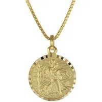trendor Kette mit Anhänger 08520, Christophorus Gold 333 mit plattierter Herren