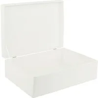 Creative Deco Aufbewahrungsbox XL Große Holzkiste mit Deckel, 40x30x14 cm, Erinnerungsbox Baby