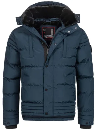 Alessandro Salvarini Herren Winterjacke AS-281 mit Teddyfell & abnehmbarer Kapuze