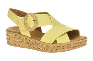 Gabor 84.556 Damen Gelb Sandalette Keilabsatz Klettverschluss - Best Fitting