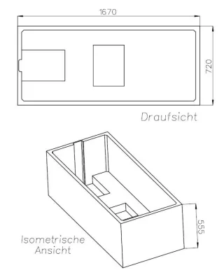 Neuesbad Wannenträger für Geberit Renova Plan 170x75 SW 13084