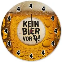 speecheese Wanduhr Kein Bier vor 4! Wanduhr aus Alu