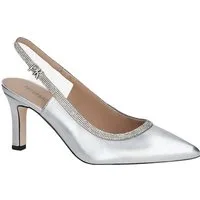Peter Kaiser 9-79641 941 Silber-Metallic – 85 mm Pfennigabsatz mit Glitzer-Riemen Slingpumps