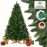 MERRY TREE Künstlicher Weihnachtsbaum Premium künstlicher Weihnachtsbaum aus naturgetreuem PVC + PE, Nordmanntanne, Spritzguss Mix mit Holzfuß