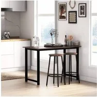 HOMCOM Barhocker Barstühle mit Fußstütze (Tresenstuhl, 2 St., Tresenhocker), Braun+Schwarz 42 x 42 x 65 cm