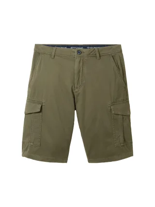 Tom Tailor - Regular Cargoshorts olive structure print - Gr. - 34