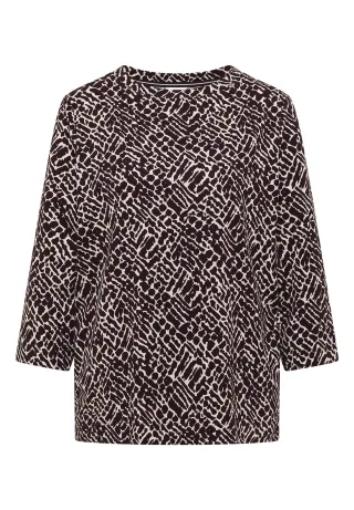 CECIL - Shirt mit Minimal Print eggplant red - Gr. - L