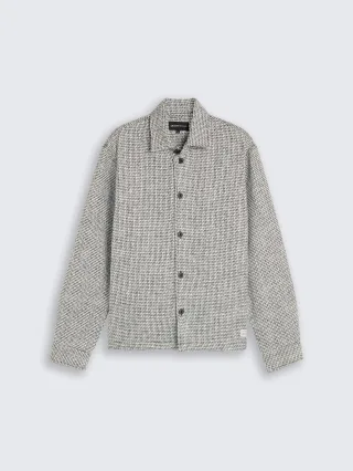 Denim Tom Tailor - Overshirt mit Taschen black white structure - Gr. - M