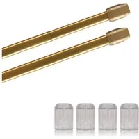Bestlivings Vitragestange 2er-Pack, Ø 10 mm, 1-läufig, ausziehbar, mit Selbstklebehaken, geklebt, Edelstahl, für Küchen- & Bistrogardinen