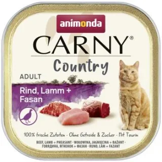 animonda Carny Country Nassfutter Katze, Adult, Rind, Lamm, Fasan 64x100 g