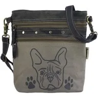 Sunsa Umhängetasche Canvas Crossbody Bag mit Hundemotiv Schultertasche Tasche Handtasche, aus recyceltem Canvas