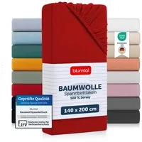Blumtal Spannbettlaken Blumtal Basics 100% Baumwolle, Baumwolle, Gummizug: Rundum, (2 Stück), Jersey Bettlaken - atmungsaktiv, strapazierfähig und faltenfrei