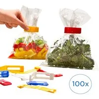 Ruco Verschlussklammer (Set, 100-tlg), Gefrierbeutelclips, Kunststoff, wiederverwendbar