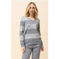 Passioni Strickpullover mit Taschendetail und Strasssteinen