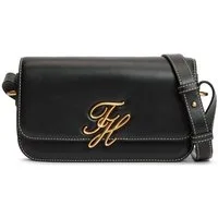 Tommy Hilfiger Umhängetasche TH SCRIPT FLAP CROSSOVER, Schultertasche, Handtasche, Mulitfach, Clutch mit Logo