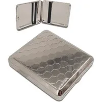 Coumo Sammleretui Zigarettenetui aus Metall, Silber Design, für ca. 20 Zigaretten