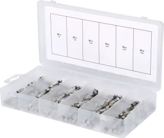 KS Tools Sortiment Glassicherungen, 5-30A, 120-tlg - 970.0270