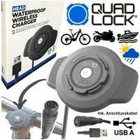 Quad Lock Handyhülle QUAD LOCK Wetterfest Wireless Lade Station Motorrad Fahrrad Handy USB