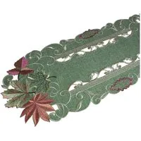 matches21 HOME & HOBBY Tischdecke Tischläufer Herbstlaub Stick bunt 30x70 cm (1-tlg)