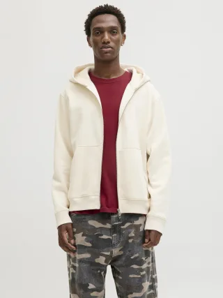 JACK&JONES - JORBEDFORD SWEAT ZIP HOOD antique white - Gr. - XXL