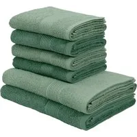 OTTO home Handtuch Set Anna, 2 Duschtücher 70x140, 4 Handtücher 50x100, Walkfrottee (Set, 6-St), Handtuch-Set, gestreifte Bordüre, weich, 100% Baumwolle, zweifarbig