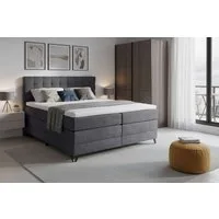 Home affaire Boxspringbett Ilona, Doppelbett, Polsterbett, Federkernbett, Komforbett, 160, 180 cm, inkl. Topper, zwei Bettkästen, Taschen-Federkernmatratze, Härtegrad 3