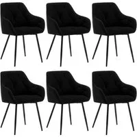 Woltu 4-Fußstuhl (Set, 6 St), Esszimmerstühle ergonomischer aus Samt