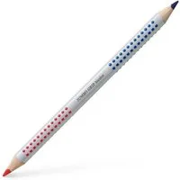 Faber-Castell Buntstift Jumbo Grip Silbentrennstift in Rot und Blau, Bruchfeste Mine