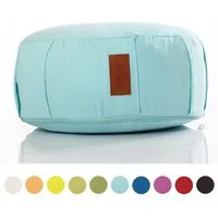 GORILLA SPORTS Bodenkissen Yogakissen - Rund, 100%Baumwolle, Meditationskissen, Sitzhöhe 18cm, Ø 30cm, Sitzkissen, Yoga Bolster, mit Griff, Waschbarer, Farbwahl