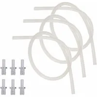 RENZ Milchschlauch Schlauch 3 Stück und 6 Stück Anschlussnippel, Zubehör für Jura Kaffeevollautomaten Z5 Z6 Z7 Z8 Z9 Z10 X5 J9 E8 S8 WE8 Cool-Control GIGA Impressa Isoliermilchbehälter Milchbehälter, Milchschlauch, Adapter transparent, Verbinder für 