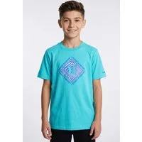 Hurley T-Shirt mit Kurzarmdesign, aus Baumwolle und Polyester, normale Länge