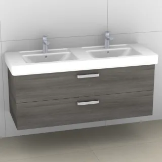 Artiqua 414 Waschtischunterschrank für Subway/Omnia Architectura 613113 Graphit Struktur quer, 414-W 414-WU2L-V07-7070-401