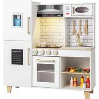 COSTWAY Spielküche, Kinder Küche mit Eismaschine & Tafel