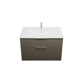 Burgbad Mineralguss Waschtisch-Set Eqio Grau Hochglanz/Alpinweiss, SEYU092F2010C0001 SEYU092F2010C0001
