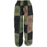 Guru-Shop Relaxhose Aladinhose, Patchwork, Unikat Pluderhose, Boho.. Ethno Style, alternative Bekleidung
