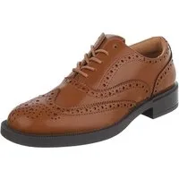 Ital-Design Damen Budapester Schnürschuh mit Lochmuster Schnürschuh (91742609) Blockabsatz Schnürer in Camel