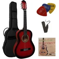 MSA Akustikgitarre J, Konzertgitarre Junior im Set mit Tasche, Band, Nylonsaiten, 3x Pleks