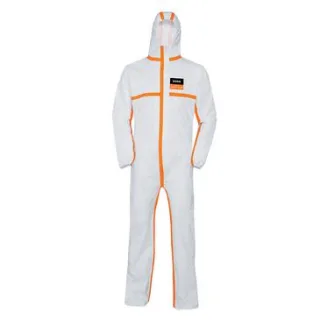 uvex 4B Einwegschutz-Overall - Chemikalienschutz weiß/orange 3XL - 9837514
