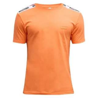 Moschino - T-Shirt für Herren/Damen Unisex, Gebänderte Schulter (Orange)