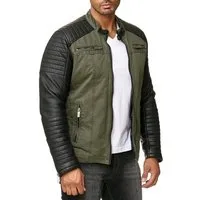 RedBridge Bikerjacke Baumwolle und Kunst-Leder Bikerjacke