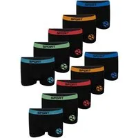 LOREZA Boxershorts 10er Set Jungen Boxershorts - Fussball - Bunt (Spar-Packung, 10-St)